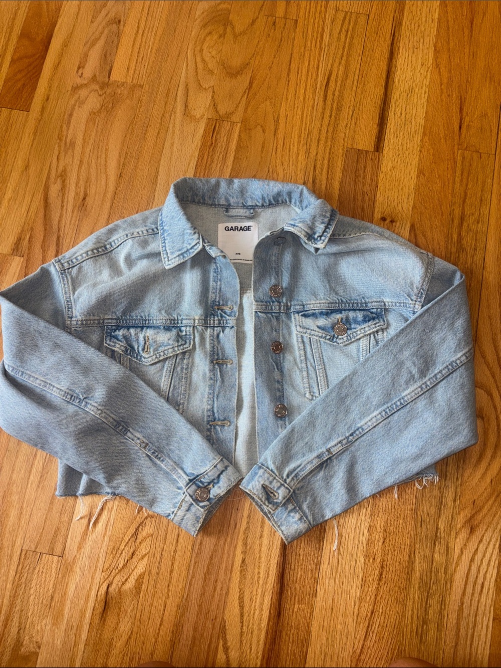 Garage Light Wash Cropped Denim Jacket